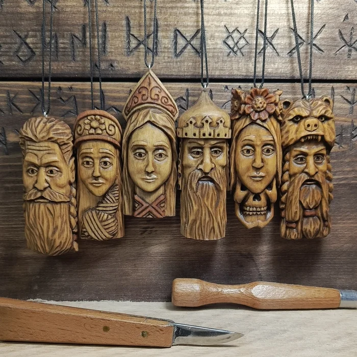 Wood carving - My, Handmade, Thread, Wood carving, Slavic mythology, Needlework without process, Woodworking, Longpost