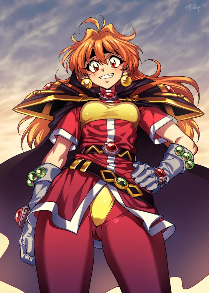 Good night. May luck smile on you - Anime, Anime art, Lina Inverse, Slayers