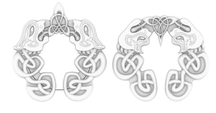 3d модель для кулона волки с трикветром