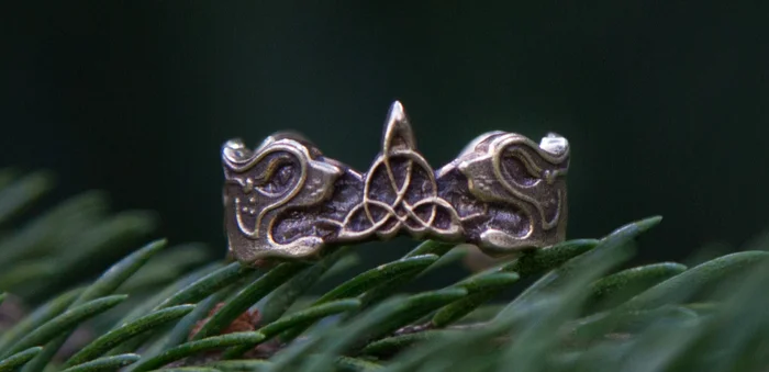 Friday's mine. Celtic ring wolves with triquetra - My, Friday tag is mine, Decoration, Handmade, Needlework without process, Ring, Longpost