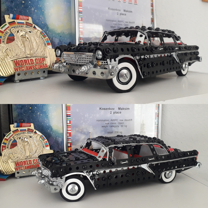 ГАЗ-13 из металлического конструктора, проволоки, резины и картона