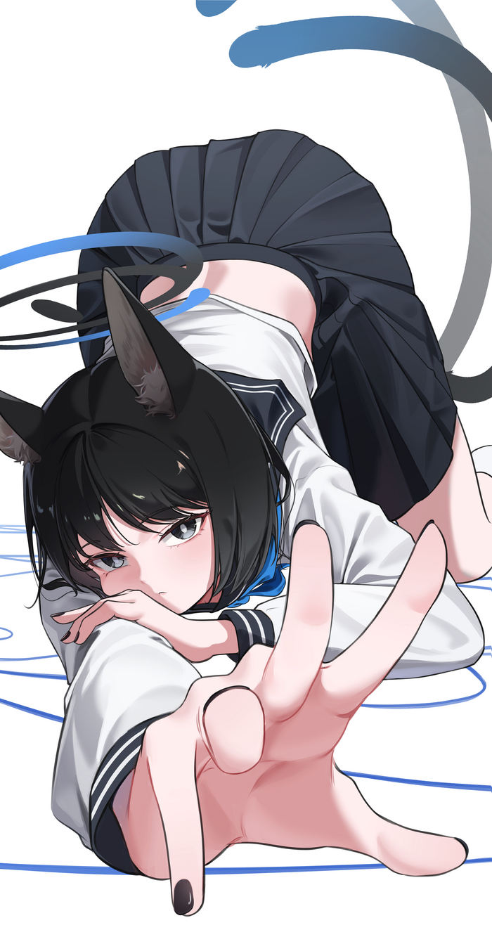 Kikyou , Anime Art, Animal Ears, Kikyou, Blue Archive, 