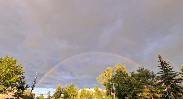 Rainbow - My, Rainbow, Double Rainbow, Sky, The photo, Velikiy Novgorod