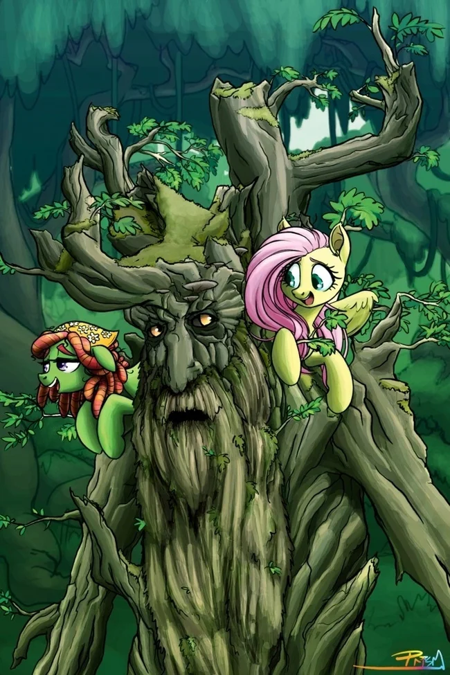 Tree?! You yourself are a tree! - My little pony, Fluttershy, Tree Hugger, Lord of the Rings, Ents