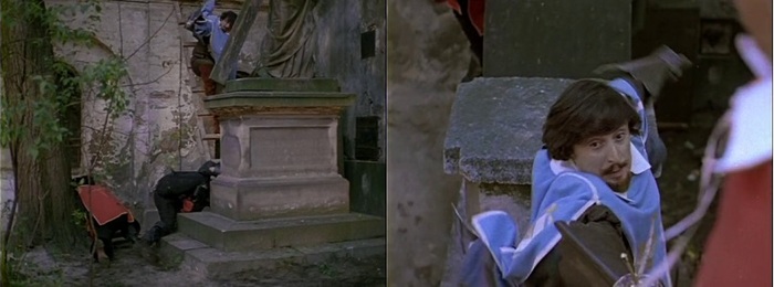 Всех троих Атос заколол.