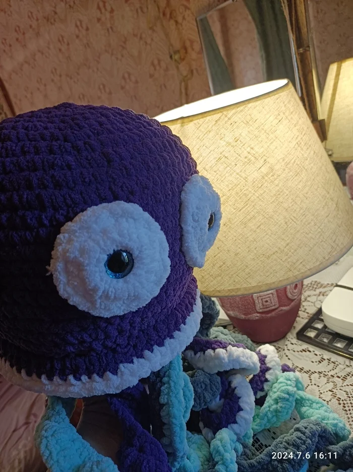 Jellyfish - My, Needlework without process, Amigurumi, Soft toy, Longpost