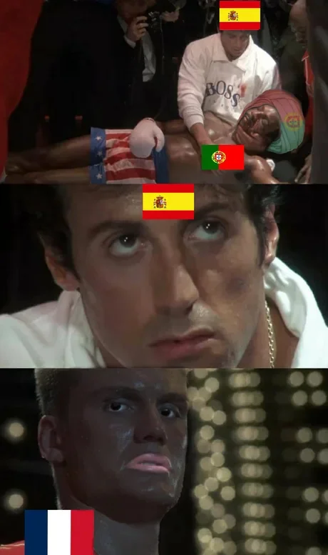 Semi-final Spain - France - Humor, Football, EURO 2024, Memes, Rocky