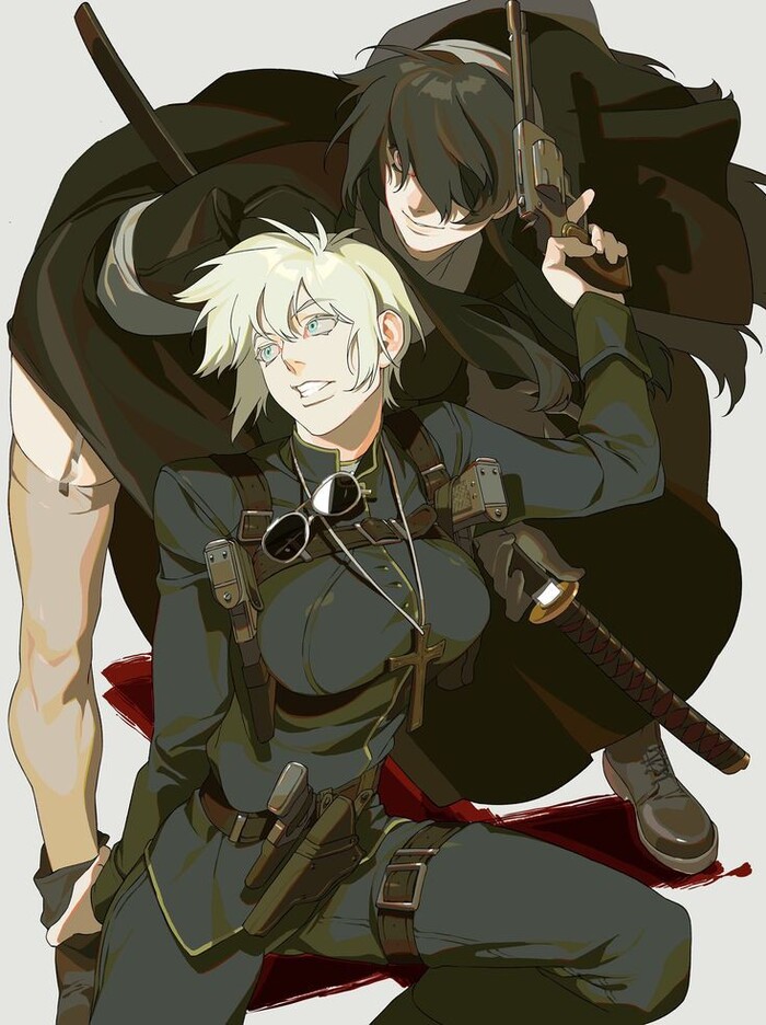 Hainkel & Yumiko Anime Art, , , Hellsing
