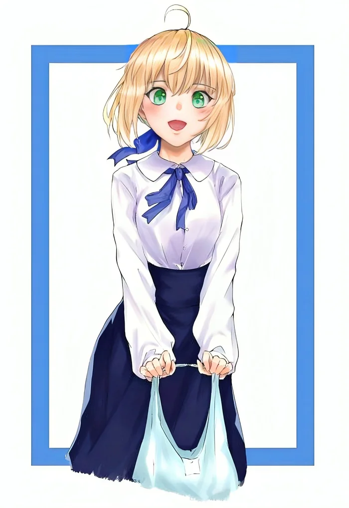 Обжорка Saber - Anime Art, Аниме, Fate, Fate-Stay Night, Saber, Artoria Pendragon