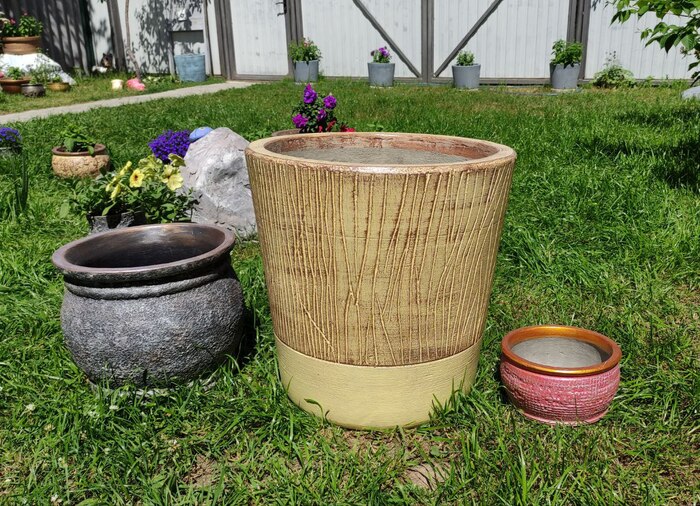 Сравнение размеров кашпо и вазонов из нашей коллекции.