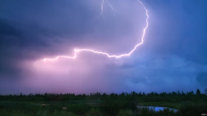 Night thunderstorm - My, The photo, Nature, Sky, Landscape, Night, Summer, beauty, Clouds, Thunderstorm, Lightning