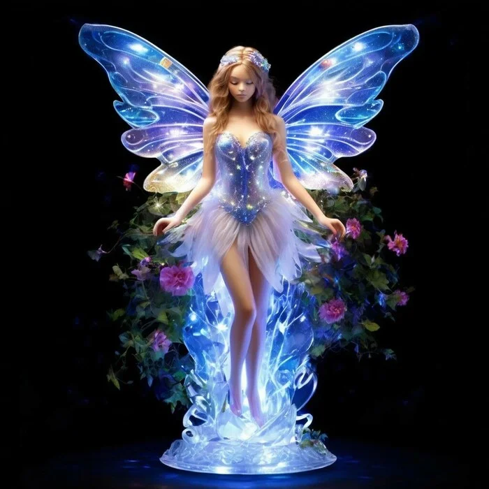 Fairy - My, Anime art, Neural network art, Art, Fairy, Fantasy, Flowers, Longpost