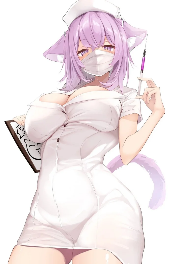 Lean over - Anime, Anime art, Hololive, Virtual youtuber, Nekomata Okayu