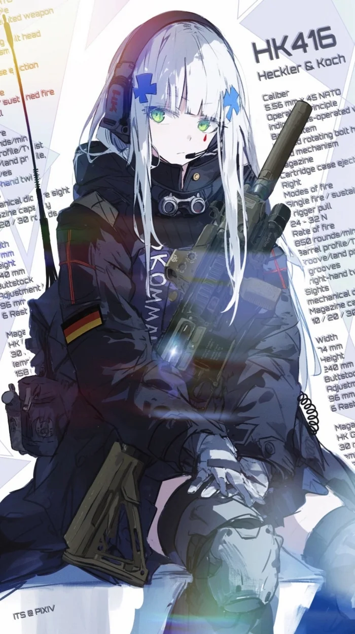 HK 416 - Аниме, Anime Art, Girls Frontline, Hk416