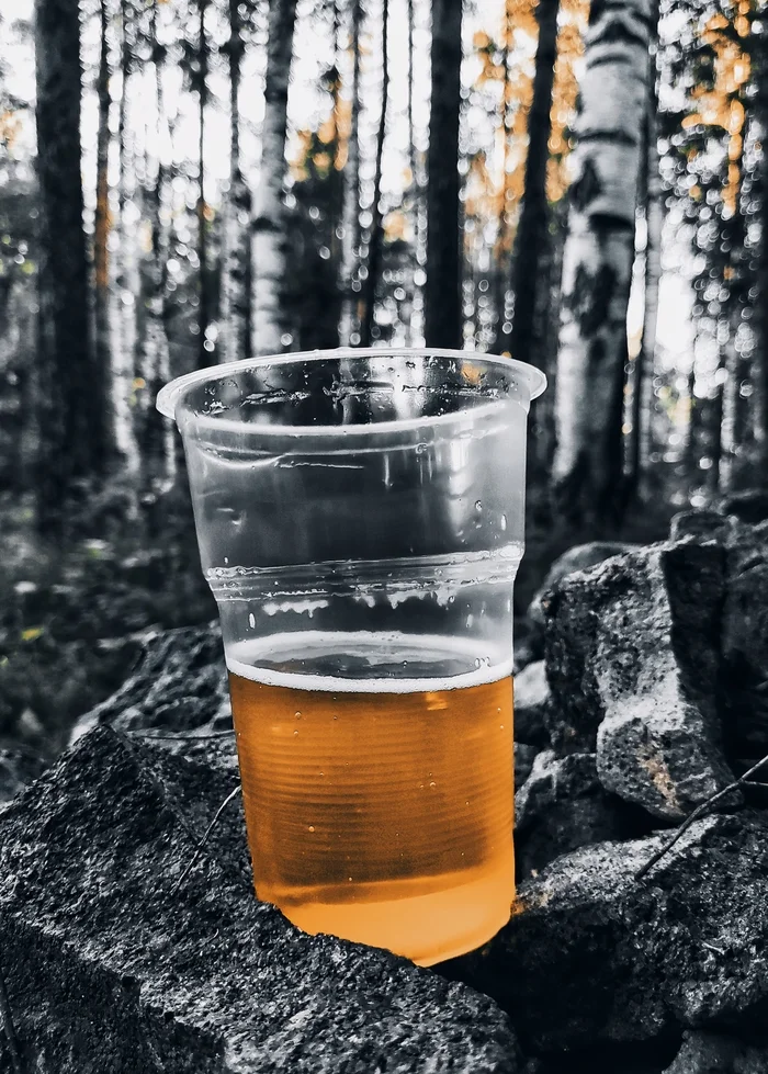 Still life - My, The photo, Street photography, Mobile photography, Still life, Beer, Cup