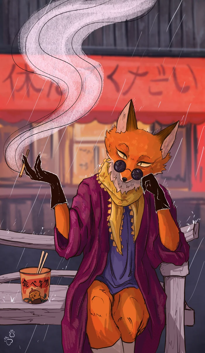 Fox without a rolling pin - My, Art, Digital drawing, Video, Vertical video, Longpost