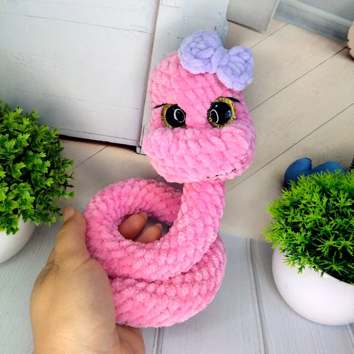 Snake amigurumi. Crochet toy pattern - My, Master Class, Scheme, Amigurumi, Toys, Crochet, Hobby, With your own hands, Knitting, Knitted toys, Plush Toys, Needlework, Needlework without process, Soft toy, Snake