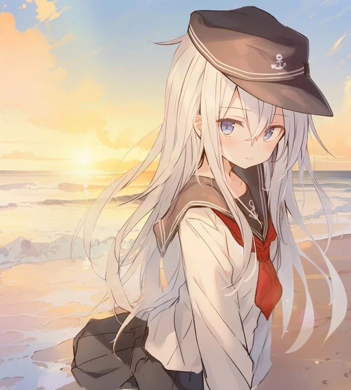 Hibiki - Anime, Anime art, Hibiki, Kantai collection