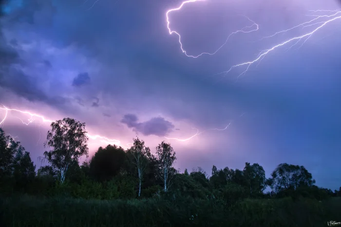 Storm - My, The photo, Nature, Evening, Summer, Thunderstorm, Lightning, Clouds, beauty