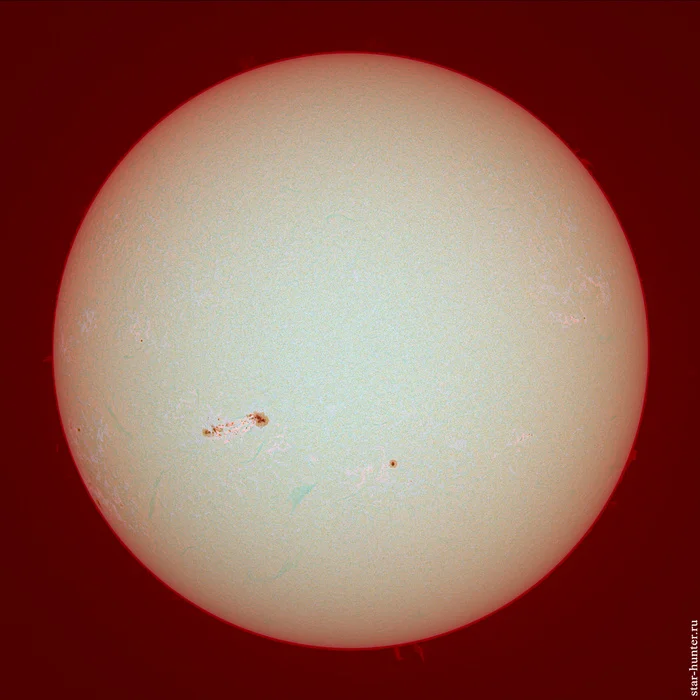 Multispectral Sun, July 9, 2024 - My, The sun, Astrophoto, Astronomy, Space, Starhunter, Anapa, Anapadvor