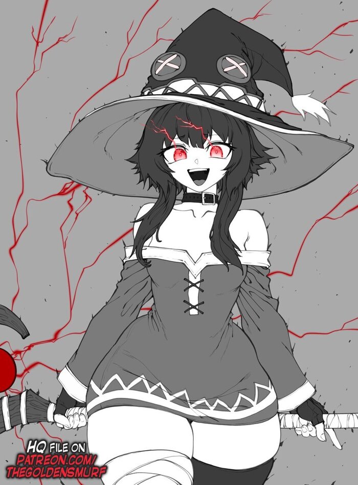 MeguMAX Thegoldensmurf, , , Anime Art, Konosuba, Megumin, , , Satou Kazuma, Aqua, Darkness