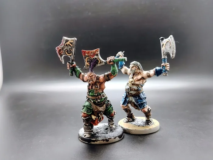 Ogres and an attempt at preshading - My, Tabletop role-playing games, Board games, Role-playing games, Dungeons & dragons, RPG, Pathfinder, Dnd 5, Miniature, Painting miniatures, Ogres, Giant, Longpost