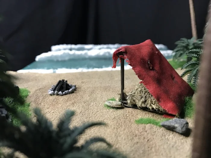 Beach diorama | The Sims 2: Castaway | DIY (part 1) - My, Decor, Design, Idea, Master Class, With your own hands, Epoxy resin, Miniature, Mystic, Magic, Art, Creation, Handmade, Longpost