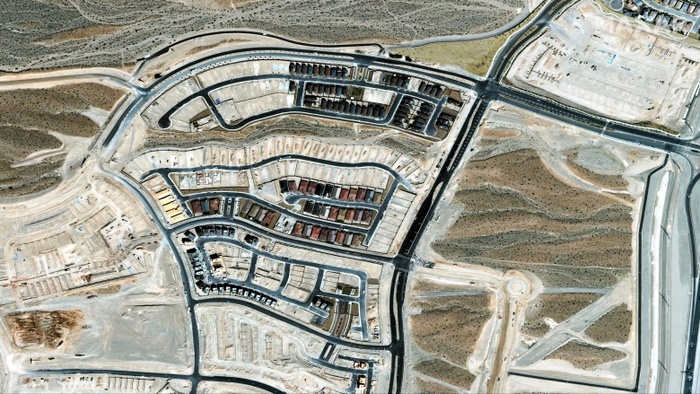 Maxar улучшил 15-сантиметровую базовую карту Лас-Вегаса, штат Невада, в формате высокой четкости. Предоставлено: Maxar