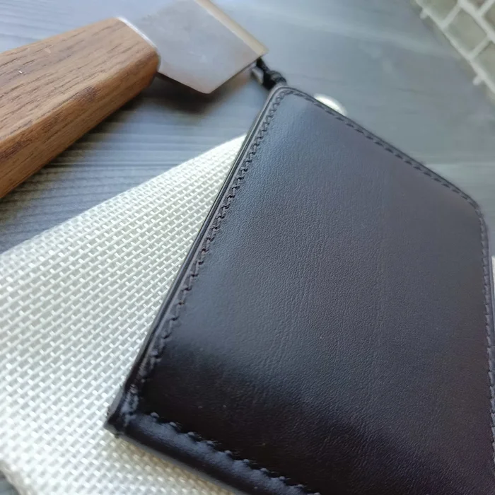 Clamp from Italian Tempesti Nero - My, Money clip, Leather products, Leather, Wallet, Purse, Presents, Order, Handmade, Longpost, Needlework without process