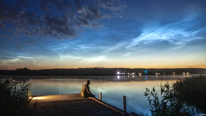 In the silence of the night - My, The photo, Nature, Night, Clouds, Summer, beauty, Sky, River, Volga river, Berth