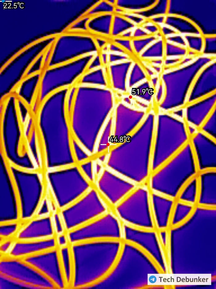 Если размотать, нагрев останавливается на 52 градусах