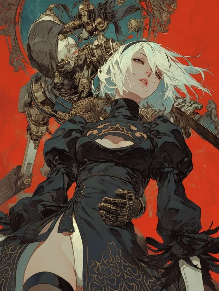 YoRHa No.2 Type B - Anime Art, Аниме, Yorha unit No 2 type B, NIER Automata