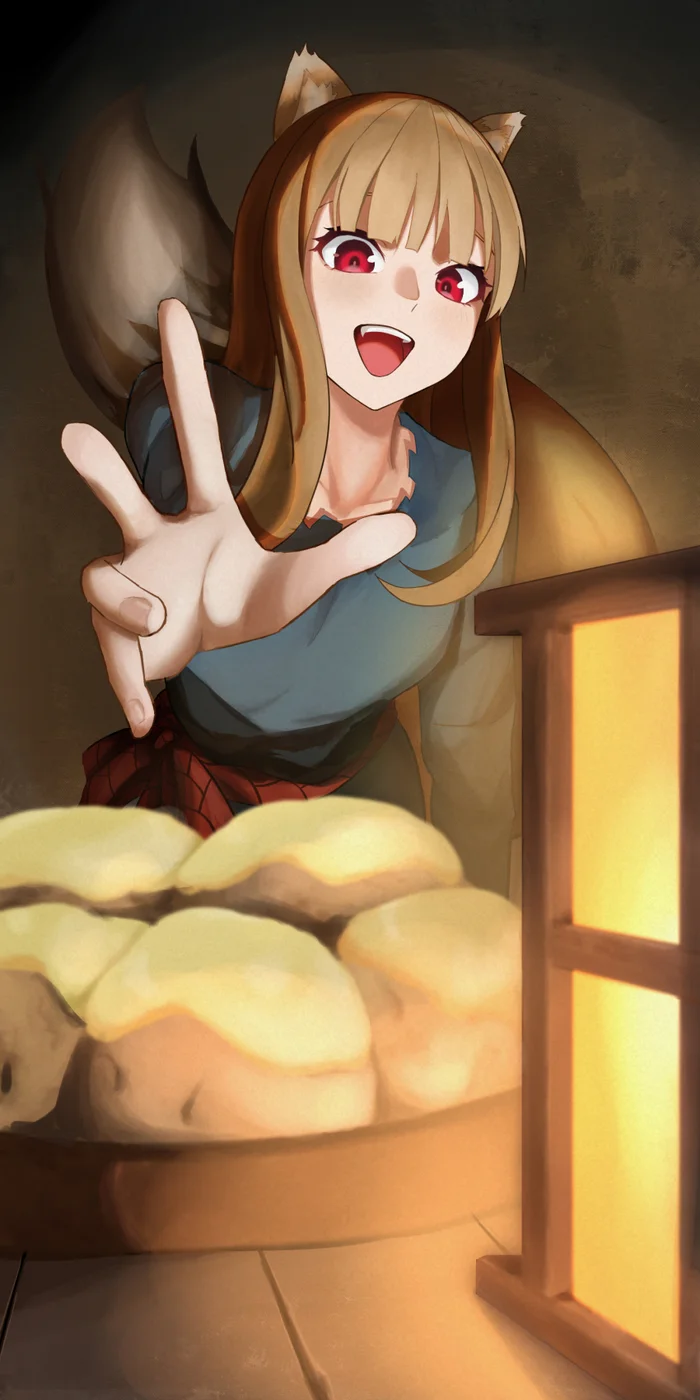 Good night. May your sleep be guarded by the She-Wolf - Anime, Anime art, Holo, Spice and wolf