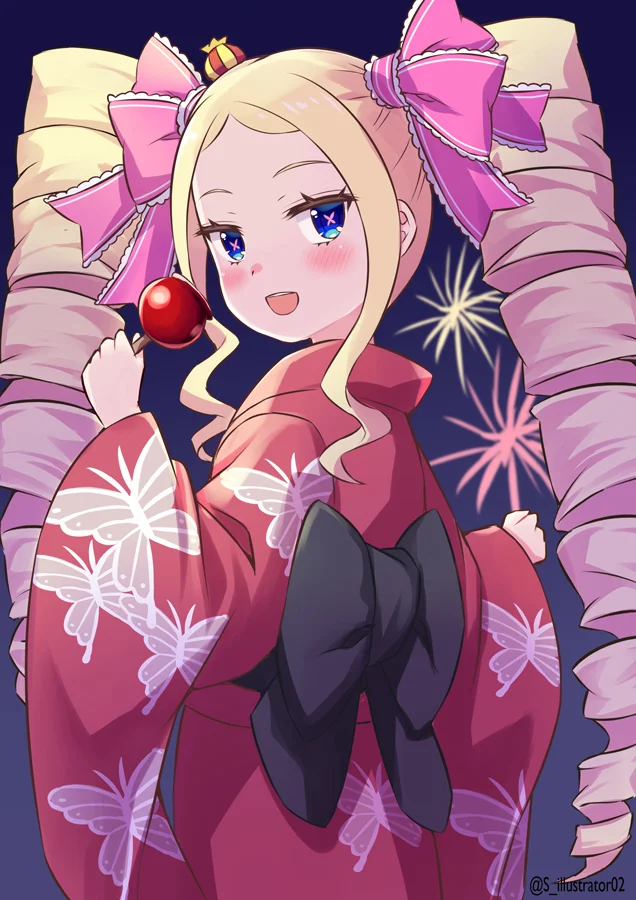 Beatrice in yukata - Anime, Anime art, Re: Zero Kara, Beatrice, Yukata