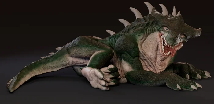 Swamp dog - Моё, Существа, Gamedev, Персонажи, 3D, 3D моделирование, Zbrush, Autodesk Maya, Substance painter, Фэнтези, Game Art, 3D графика, Видео, YouTube, Длиннопост