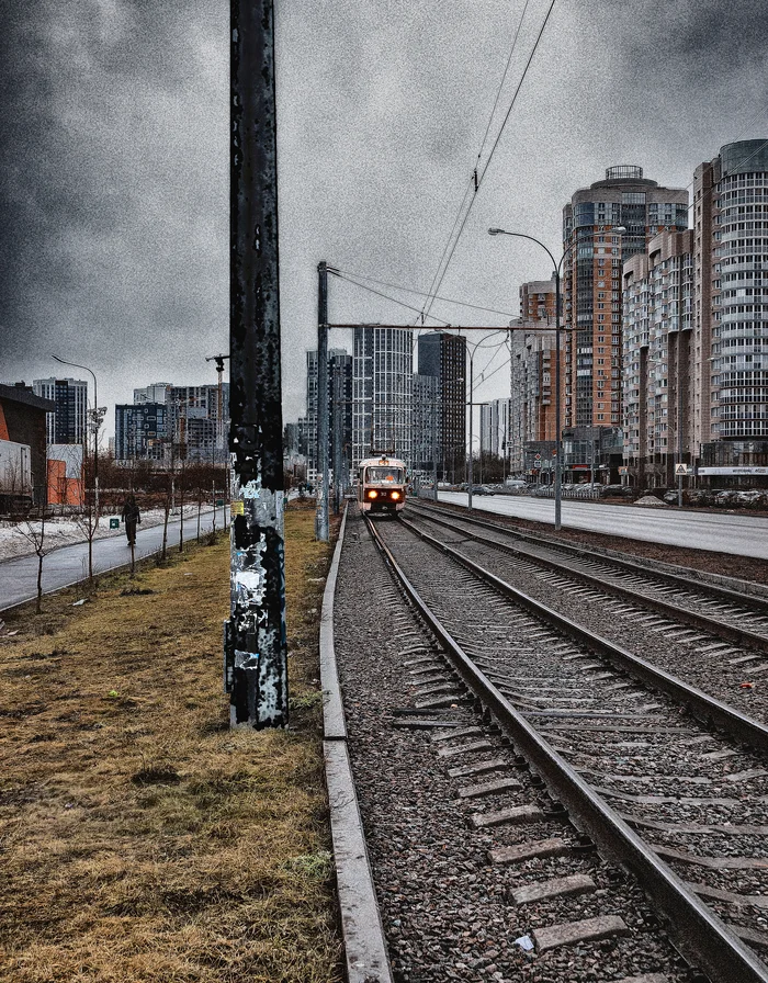 Rails - My, The photo, Canon, Street photography, City walk, Middle Ural, Yekaterinburg, Rails, Tram, Tram rails, Perspective, Beginning photographer