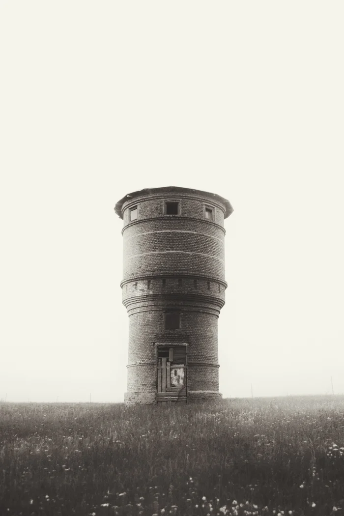 Water towers - My, The photo, Black and white photo, Water tower, Longpost, Bashkortostan