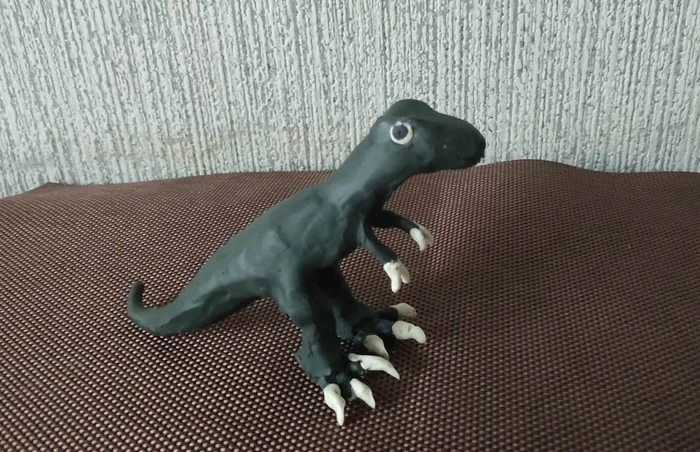 My son is making a tyrannosaurus from plasticine. And other crafts - My, Crafts, Plasticine, Children, Parents and children, Motherhood, Video, Longpost, Needlework without process