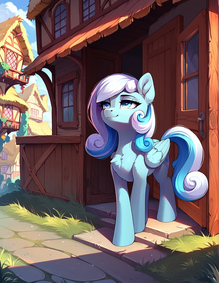 Snowdrop - Моё, Арты нейросетей, My Little Pony, PonyArt, Snowdrop