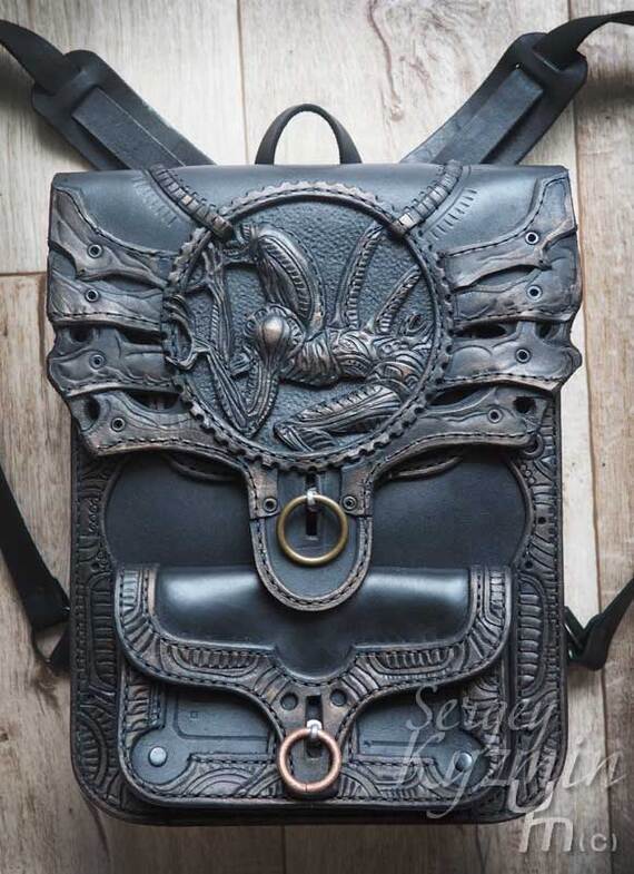 Bags inspired by Giger's work - My, Hans Giger, Xenomorph, Stranger, Сумка, Natural leather, Art, Longpost, Needlework without process