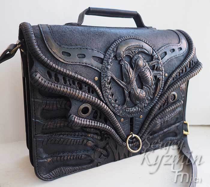 Bags inspired by Giger's work - My, Hans Giger, Xenomorph, Stranger, Сумка, Natural leather, Art, Longpost, Needlework without process