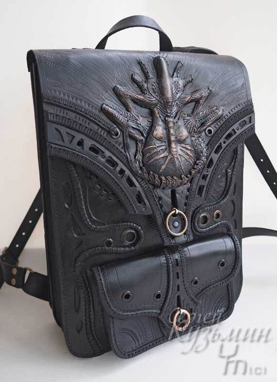 Bags inspired by Giger's work - My, Hans Giger, Xenomorph, Stranger, Сумка, Natural leather, Art, Longpost, Needlework without process