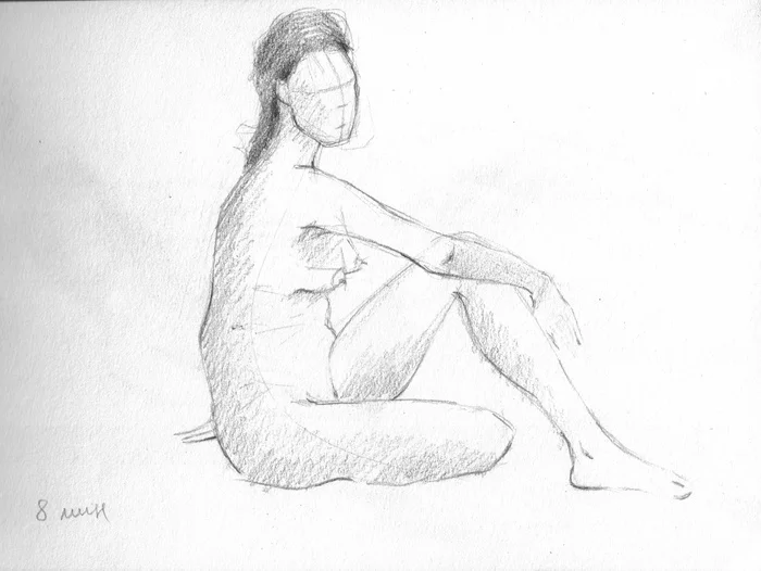 Quick sketches from nudes - My, Beginner artist, Pencil drawing, Sketch, Nature, Longpost