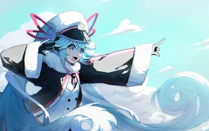 Капитан Мику - Hatsune Miku, Vocaloid, Anime Art, Vocaloid Art, Snow Miku