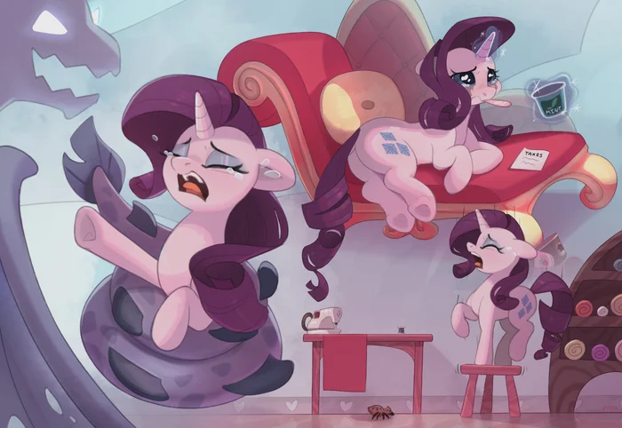 This art consists of DRAMA a little more than entirely - My little pony, PonyArt, Rarity, Nookprint