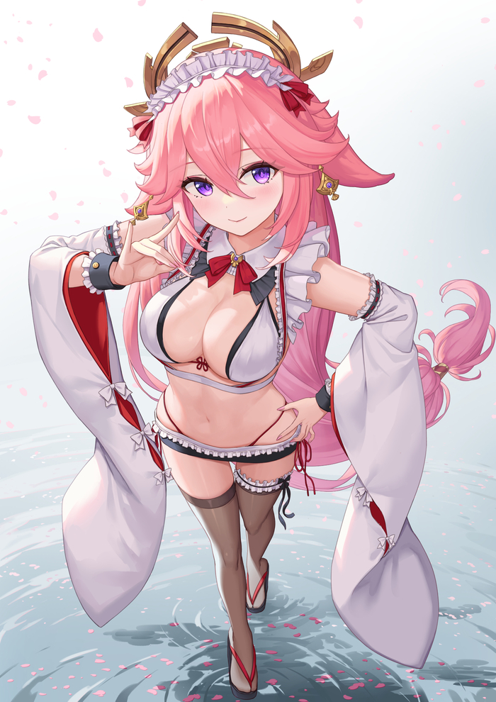 Yae Anime Art, , Genshin Impact, Yae Miko (Genshin Impact), Animal Ears, , 