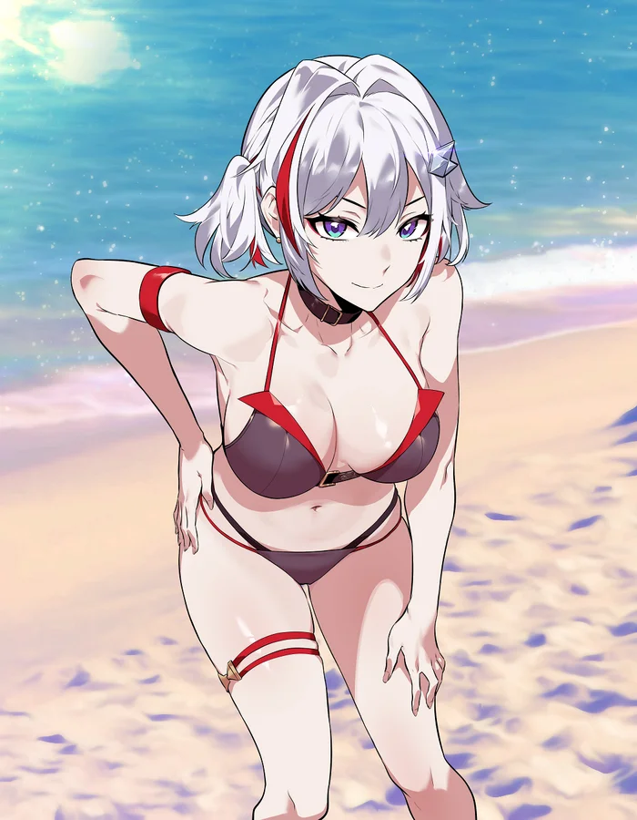 Elena still wants to meet you! - Anime, Anime art, Honkai: Star Rail, Topaz (Honkai: Star Rail), Swimsuit