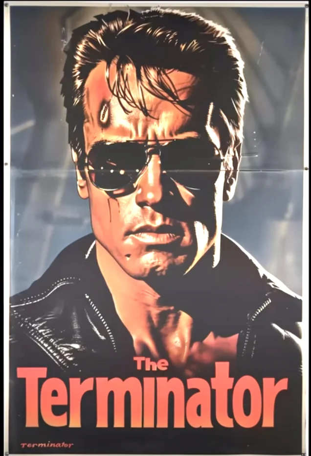 The Terminator - 1950's Super Panavision 70 - Terminator, 50th, Artificial Intelligence, Future, Past, Movies, Clip, Computer graphics, The photo, Youtube, Digital, Video, YouTube (link), Longpost, Нейронные сети, Neural network art, Cyberpunk, Another world