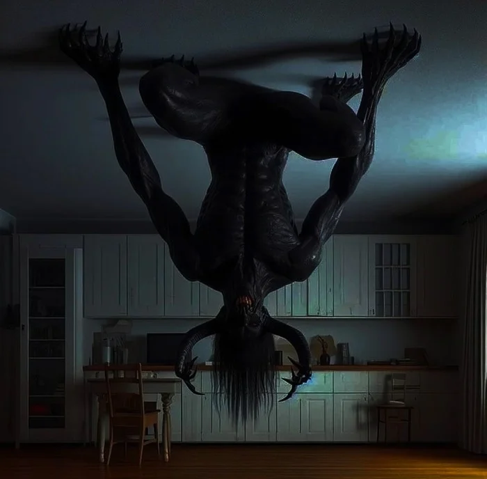 An ordinary demon in your house, you just don’t see it, otherwise it’s always next to you... - Humor, Demon, Devil, Supernatural, Monster, Kripota, Fictional characters, Horror