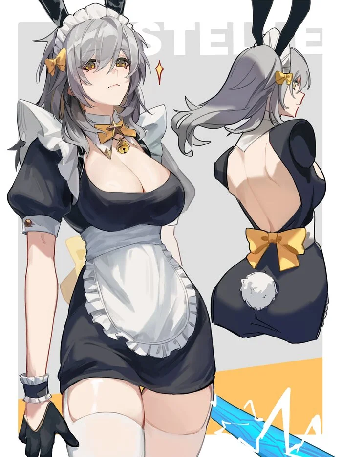 Хорничная - Anime Art, Аниме, Stelle (Honkai: Star Rail), Honkai: Star Rail, Горничная, Bunny Ears